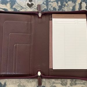 Levenger Jr pebbled full grain leather zip notebook